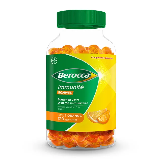 berocca-immunit-gommes-multivitamines-vitamines-c-d-zinc-go-t-orange image 1