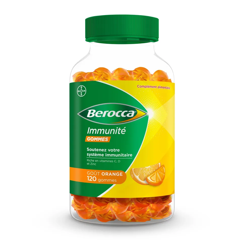 berocca-immunit-gommes-multivitamines-vitamines-c-d-zinc-go-t-orange image 1