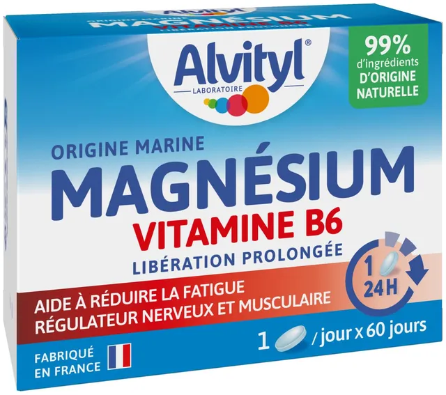 alvityl-magn-sium-marin-300-mg-vitamine-b6-lib-ration-prolong-e-60-comprim-s image 1