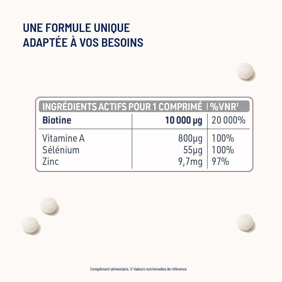 alvityl-biotine-10000-g-zinc-s-l-nium-vitamine-a-peau-ongles-cheveux-60-comprim- image 5